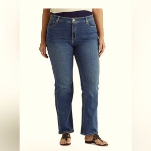 ralph lauren high rise boot leg 32 waist size 14 super stretch jeans NWT